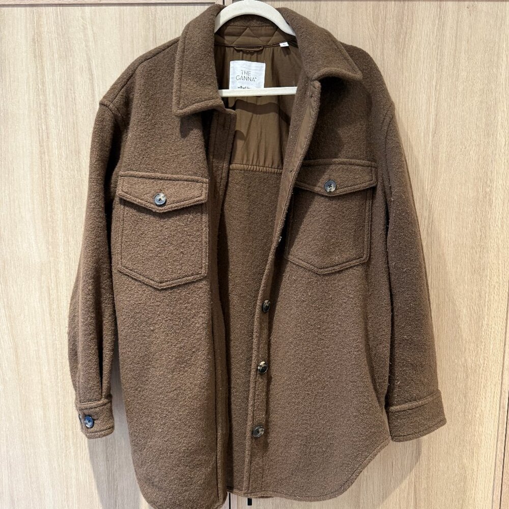 Wilfred Ganna Jacket - 100% Merino Wool - women's M, GUC, Brown/Green colour